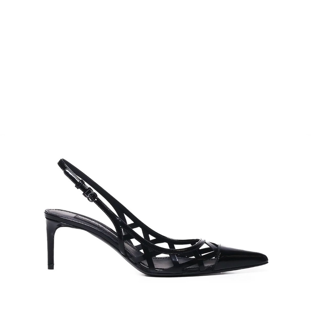 Dolce & Gabbana Glossy Black Slingback Pumps